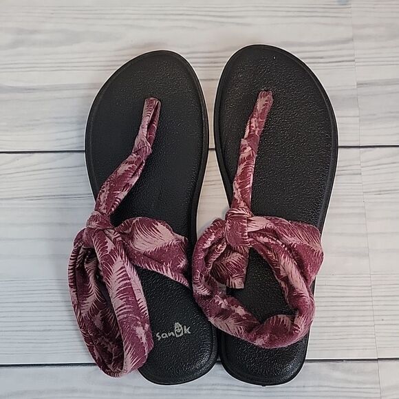 Sanuk yoga sling Ella print collection cotton sandals Women's Size 8 - Picture 4 of 8
